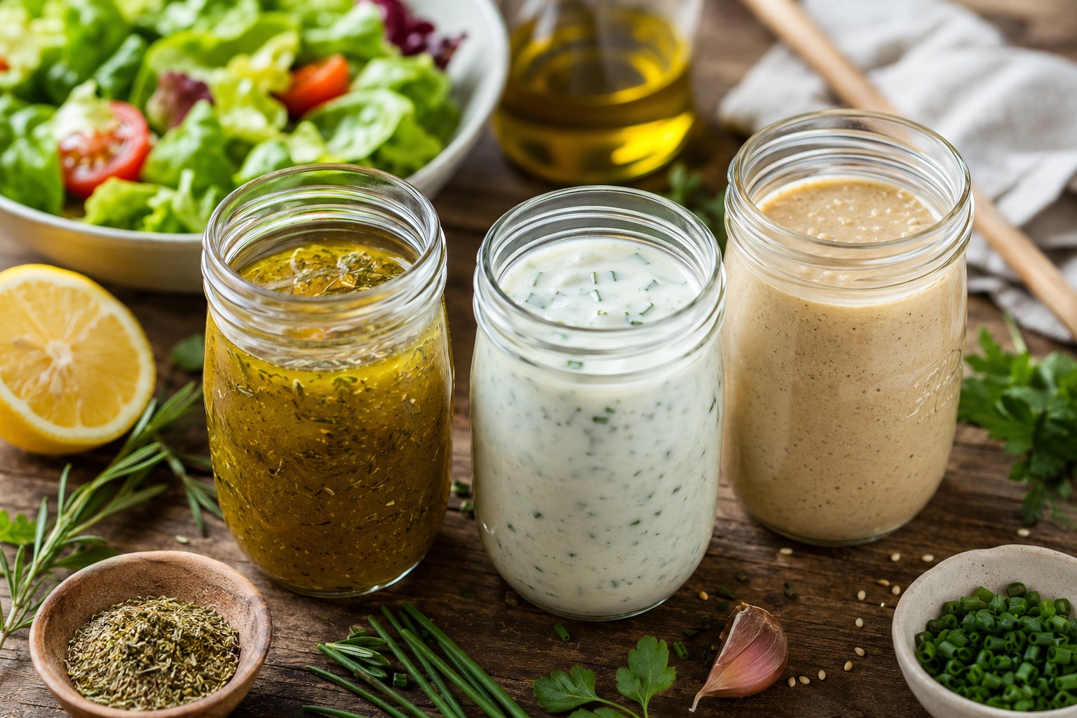 Dressing-Quickies: 3 schnelle Salatdressings, die immer passen
